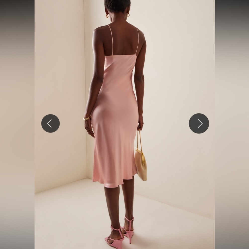 RODARTE Flower Ruched Silk-Satin Dress - Picture 4 of 9